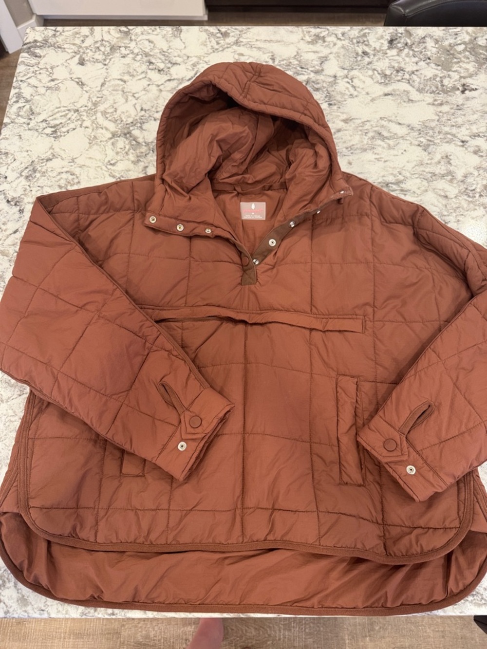 FP Movement by Free People Quilted Hooded Puffer Jacket - Rust Brown
